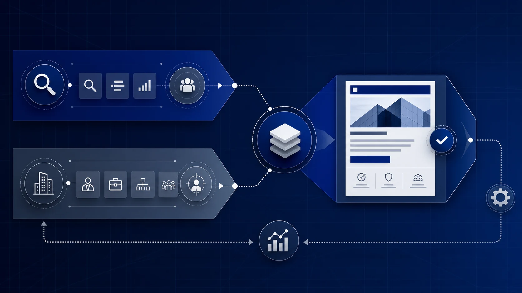 Aktyvus channel framework comparing search intent and professional audience advertising